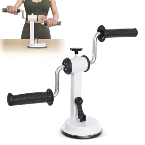 Arm Trainer für Physiotherapie, Mini Exercise Bike mit einstellbarem Widerstand, tragbarer Rehabilitationstrainer für Senioren, Trainer für Armmuskulatur und Schulter, Armkurbel Trainingsgerät