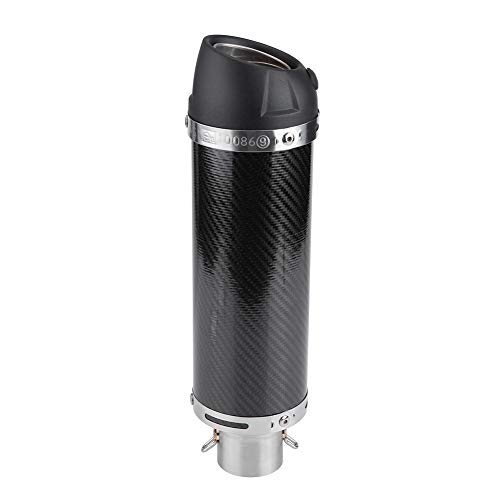 EBTOOLS - Tubo de silenciador de escape universal para moto de 51 mm en acero inoxidable de fibra de carbono con DB Killer