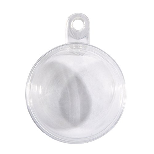Rayher Boules en plastique, 6 boules divisibles av œillet 5cm ø transparent, 39471800