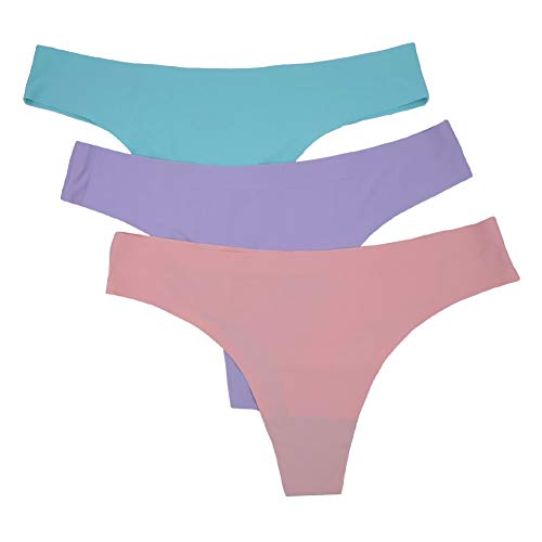 Preisvergleich Produktbild Lictech Damen Tanga, Unterwäsche, Microfaser, niedrig, sexy Tanga, unsichtbar, nahtlos, Eisseide - - Groß