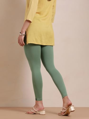 Image of TWIN BIRDS Super Stretchable Cotton Elasthane Fabric Ankle Length Leggings for Women