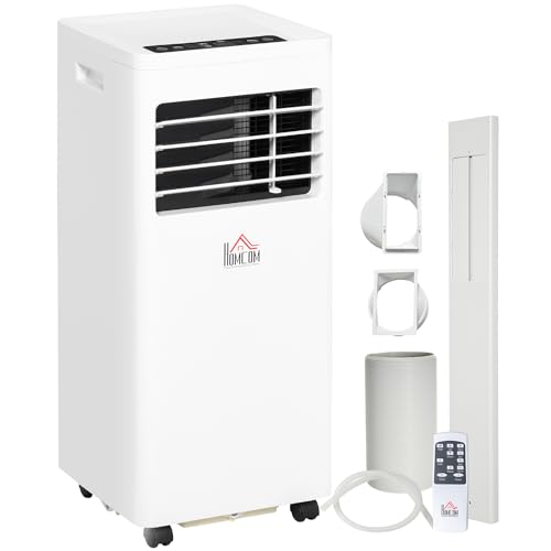 HOMCOM Portable Air Conditioner 7000 BTU, 4-in-1 Cooling, Dehumidifier, Fan, Sleep Mode, Air Conditioning Unit with Digital Display & Remote Control, 24H Timer, Window Venting Kit, for Room up to 26㎡
