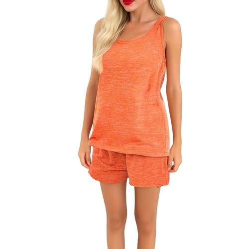 Pyjama sans manches femmes ensemble short d'été décontracté