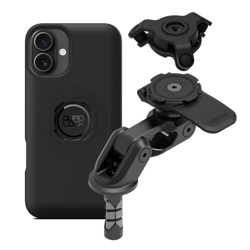 Image of Quad Lock Motorcycle Fork Stem Mount PRO Kit with Vibration Dampener and MAG Phone Case for iPhone 16 Plus