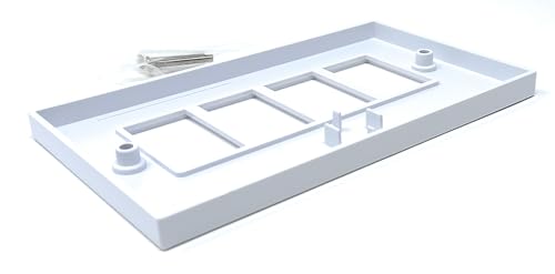 Euro Module Wall Plate Faceplate Frame with Screws - Compatible with Standard Euro UK Modules (Dual Gang 4 Port) - Image 3