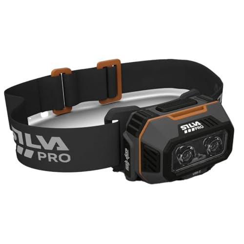 Silva RoughLight 700 Stirnlampe mit Magnethalterung, USB Wiederaufladbar, Wasserdicht/Staubdicht, 3 LED Farben, Nachtsicht Rot/Orange Licht, Stoßfest