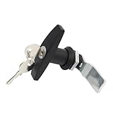 Anti-Theft T-Shape Handle Lock with Garage Door Toolbox Proof T Handle Industrial Cabinet Door Lock Latch Hardware(1Pc Silver)