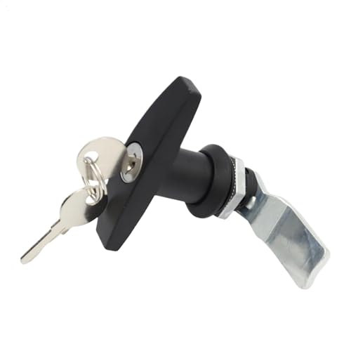 Anti-Theft T-Shape Handle Lock with Garage Door Toolbox Proof T Handle Industrial Cabinet Door Lock Latch Hardware(1Pc Silver)