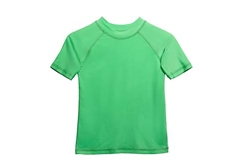 Image of Girls Short Sleeve UPF 50+ Sun Protection Swimwear Athletic Elastic Shirt Surfing Rash Guard Tops for 2-16 Years