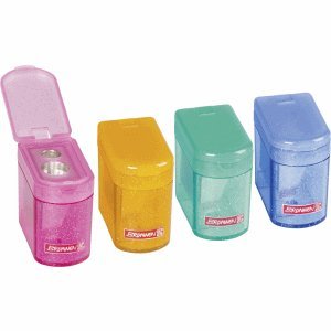 Brunnen 20 x Doppel-Spitzer Klicki Glitter transparent farbig Sortiert