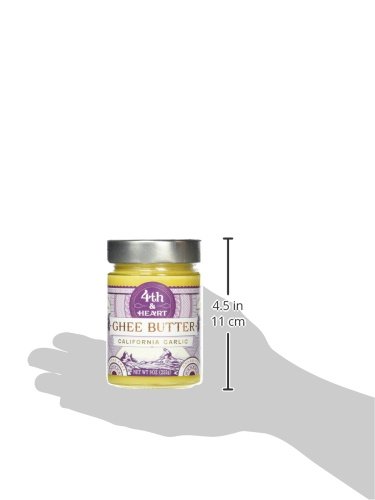 4Th & Heart California Garlic Grass-Fed Ghee, 9 Ounce, Keto, Pasture Raised, Lactose And Casein Free, Certified Paleo #TOP7