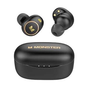 Monster Wireless Earbuds, Achieve 300 AirLinks Headphones Touch Control with Bluetooth 5.3 in-Ear Stereo Headphones, USB-C Quick Charge, Bluetooth Earbuds
