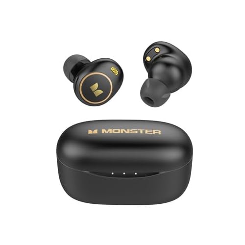 Monster Wireless Earbuds, Achieve 300 AirLinks Headphones Touch Control with Bluetooth 5.3 in-Ear Stereo Headphones, USB-C Quick Charge, Bluetooth Earbuds