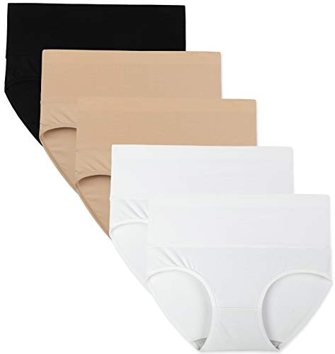 Image of INNERSY Womens Underwear Cotton Briefs Postpartum High Waisted Panties 5 Pack