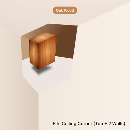 Image of ZenCube 3D Cube Illusion Corner Wall Sticker | Geometric Optical Illusion Vinyl Wall Decal for Wall & Ceiling | Self-Adhesive Peel & Stick | Modern Room Decor (Oak Wood, Large - 18X18 Inch)
