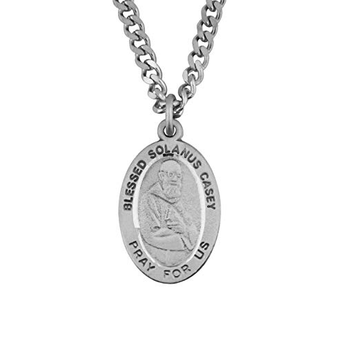 Venerare Blessed Solanus Casey Medal | Silver-Tone Medal and Chain | Includes Information and Prayer Card | Great Gift for First Communion and Confirmation | Made in Italy