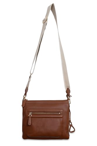 Sac à bandoulière en cuir SADDLER Ellen résout le désordre avec ses 3 sections zippées