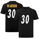 Shxinet Jaylen Warren T-Shirt Black Mens Football Stitched T-Shirt