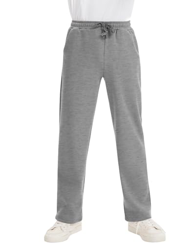 Flygo Boys Sweatpants Baggy Open Bottom Athletic Pants Active Fleece Jogger Sweatpants with Pockets