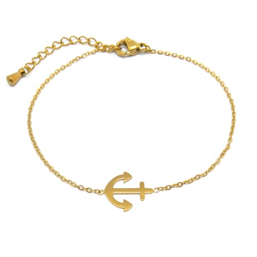 18K Gold Plated Link Bracelet for Women Adorable Little Adjustable Bracelet Dainty Minimalist Link Bracelet Gold Jewelry Gift for Sisters Girlfriend