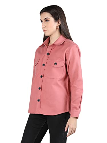 Image of CHKOKKO Jackets for women stylish latest Winter Shacket Standard Length Plaid Shirt Jacket with Button Closure Pockets for Casual Travel
