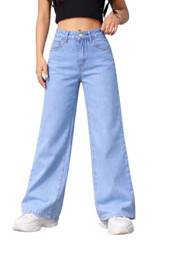 Image of ADBUCKS Stretchable Denim Fabric High Rise Straight Fit Jeans for Girls