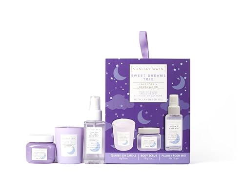 Sunday Rain Sweet Dreams Trio, Vegan and Cruelty Free Pamper Gift Set including Bath Soak, Body Scrub and Room & Pillow Mist - Image 3