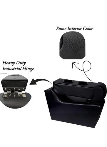 Image of Decode Car Seat Gap Organizer with Cup Holders for XL6, Side Pocket Car Organizer, Center Console Armrest Storage Box, No Drill Installation, Premium Leather Finish (Black).