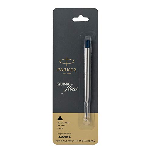 Parker Quink Flow Ballpoint Pen Refill | Black Color Ink | Quick-Drying Ink | Smooth, Precise Writing Refill Cartridge – Easy to Install for Parker Ball Pens