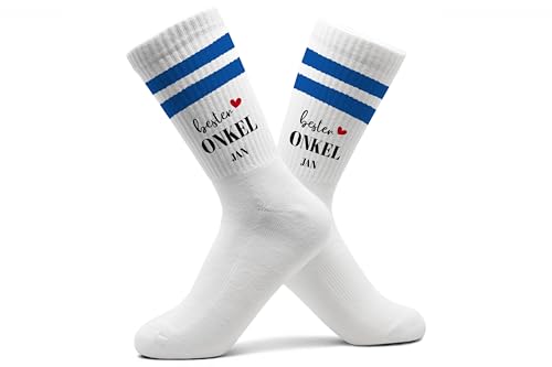 Tennissocken Bester Onkel Socken Onkels Geschenk Geburtstag I Tennissocken für Onkels mit Name - 42-46 - Blau - personalisiertem aufdruck personalisierte uncle best socks der beste männer