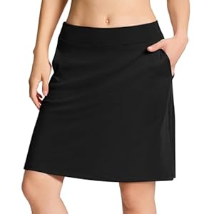 Yogipace Women’s 4 Pockets UV Protection 20″ Modest Knee Length Skirt Athletic Golf Tennis Skort