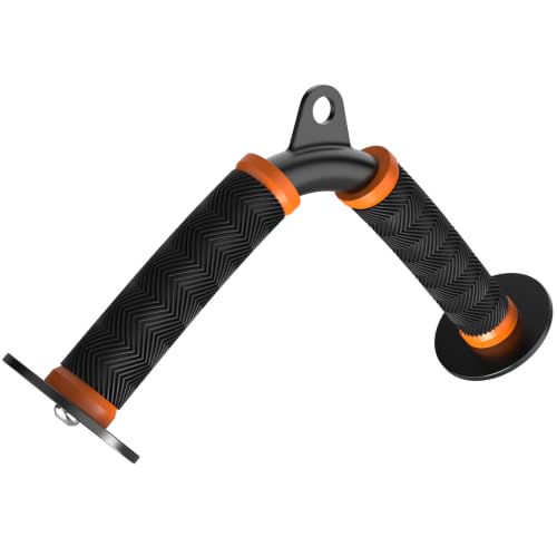 Fitarc Tricep V Bar Cable Attachment for Gym & Home Workouts, Tricep Pull Down Attachment with Non-Slip Grips, Orange