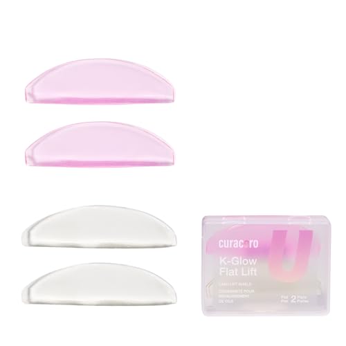 Curacoro Lash Lift Shields 4 Pcs Korean Lash Lift Pads Self Adhesive Lash Lifting Shields for Eyelash Straightening and Lifting Reusable Silicone Lash Rods for Eyelash Perm Lamination