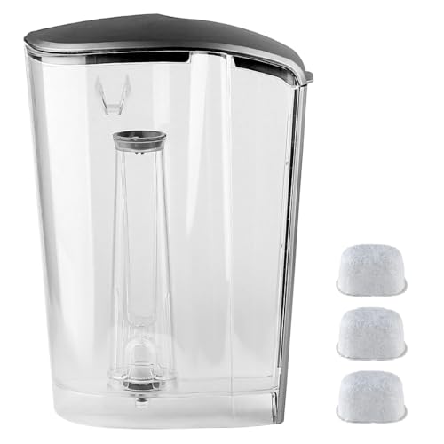 Joyparts Replacement Part Water Reservoir with Water Filter Holder and 3 Charcoal filters,Compatible with Keurig K-Elite Coffee Maker Only (Brushed Silver)