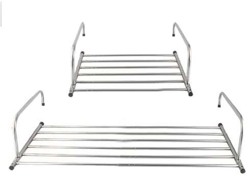 Stainless Steel Folding Clothes Drying Rack - Space-Saving Retractable Airer for Balcony, Laundry, Towels, Shoes & Socks - Durable Indoor/Outdoor Clothesline Solution