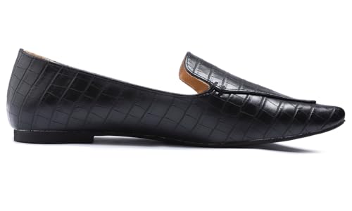 Image of FEVERSOLE Women's Loafer Flat Pointed Fashion Slip On Comfort Driving Office Shoes