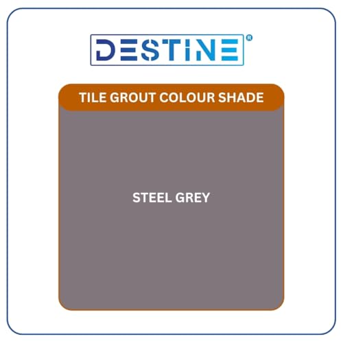 Image of DESTINE READY-TO-MIX inchTILE GROUT inch (16 COLOURS) (ALL PACKS: 100 Gm,250 Gm,400 Gm,800 Gm,1 Kg), Waterproof, Crack Filler, Cement Based Tile Gap Filler (5 Kg, Steel Grey)