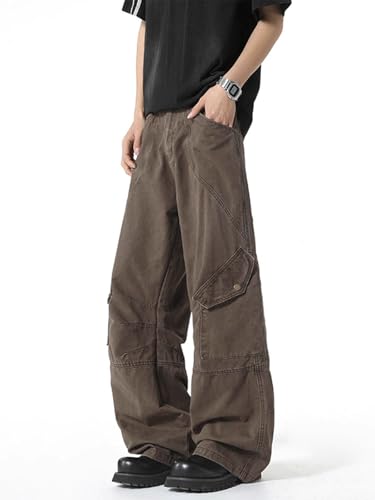 Men's Pants American Multi-Pocket Workwear Summer Retro Wide-Leg High-Street Casual Trouser for Men2