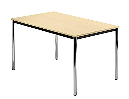 Preisvergleich Produktbild Unbekannt Konferenztisch mit Rund-Rohr Chrom Doran 120 x 80cm Ahorn
