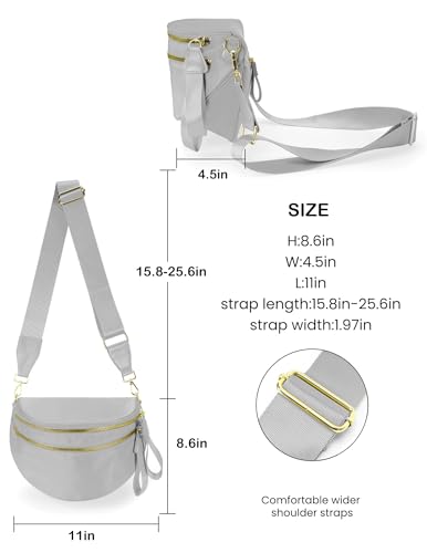 Image of FEIBOON Spacious Nylon Crossbody Bag Bum Bag Handbags Wallets Purses Trendy Shoulder Bag for Women