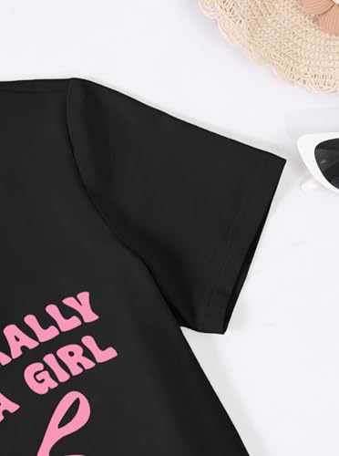 Image of Girls' Graphic Tees Summer Cute Tops Casual Short Sleeve Crew Neck T Shirts