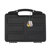 OpTacs Pistolenkoffer - Medium, 31x24,9x8cm, schwarz mit Schaumstoffpolsterung, robuster Schiebeverschluss Gun Case Softair Koffer Waffenkoffer für Pistolen