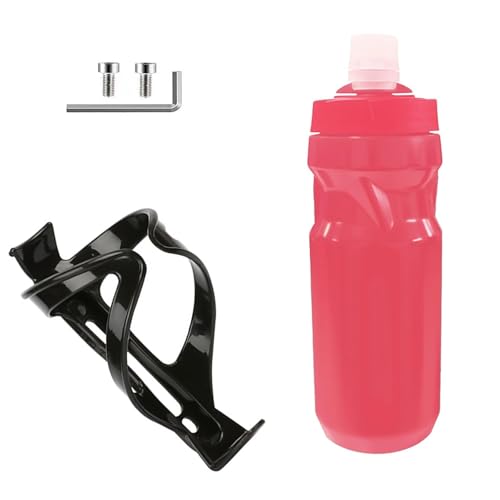 TIANLIN Botella Bicicleta 600ml con Portabidones Bicicleta – Soporte Robusto para MTB, Carretera y Eléctrica