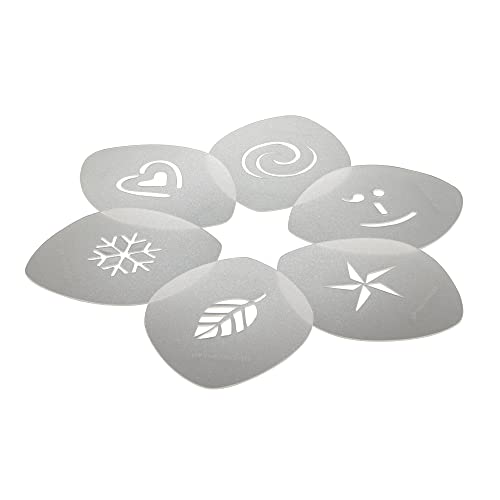 Aerolatte Cappuccino Stencils for Latte Coffee Art and Decorating Baked Goods, Set of 6