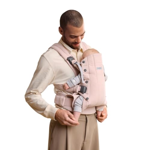 Image of BabyBjorn Baby Carrier Harmony, Light Pink, Woven Melange | 3-in-1 Ergonomic Baby Carrier; Newborn, Facing-in, Outward-Facing, and Back Carrying Positions Supported (7-40 lbs), Newborn to Toddler