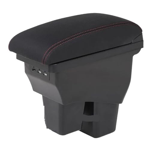 �ɓK������Honda Jazz�p�A�[�����X�g �ɓK������Fit 3 2014-2019�N�� �J�[�{�b�N�X�p ��t���A�N�Z�T���[���[ �ȒP���t�� ��(A1 Black red leather)