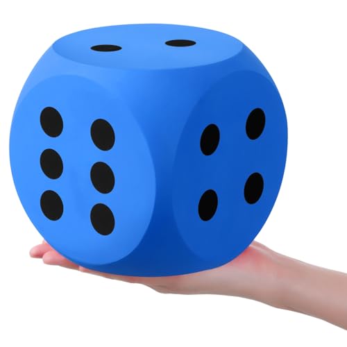 Shappy 6 Inches Foam Dice Fun Filled Large Educational Toy Kawaii Giant Dice Decorative Eva Foam Jumbo Cube Big Square Building Blocks for Game Nights Learning Sessions(Blue 1 Pc)