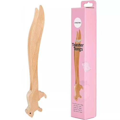 Generic Toaster Tongs - Wooden Multipurpose Mini Tongs for Wood Utensils & Cute Kitchen Gadgets (Beige, 22.86CM 3.5CM 2CM)