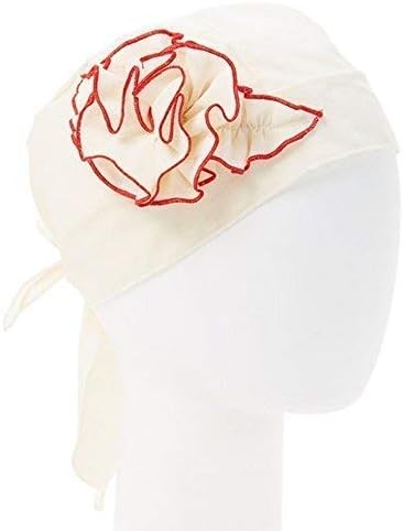 Girls Ivory Red Rosette Embellished Cotton Bandana Headband