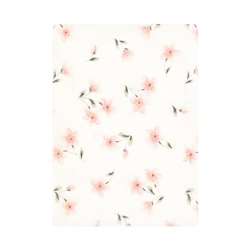 Image of Hudson Baby Unisex Baby Cotton Poly Flannel Burp Cloths Bundle, Pink Dainty Floral, One Size